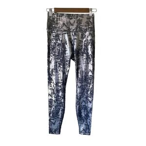 Lululemon Leggings Metallic Abstract Black Gray High Rise Yoga‎ Pants Small